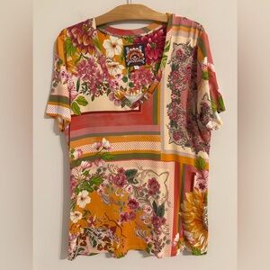 Johnny Was V-neck Floral Romantic Tshirt